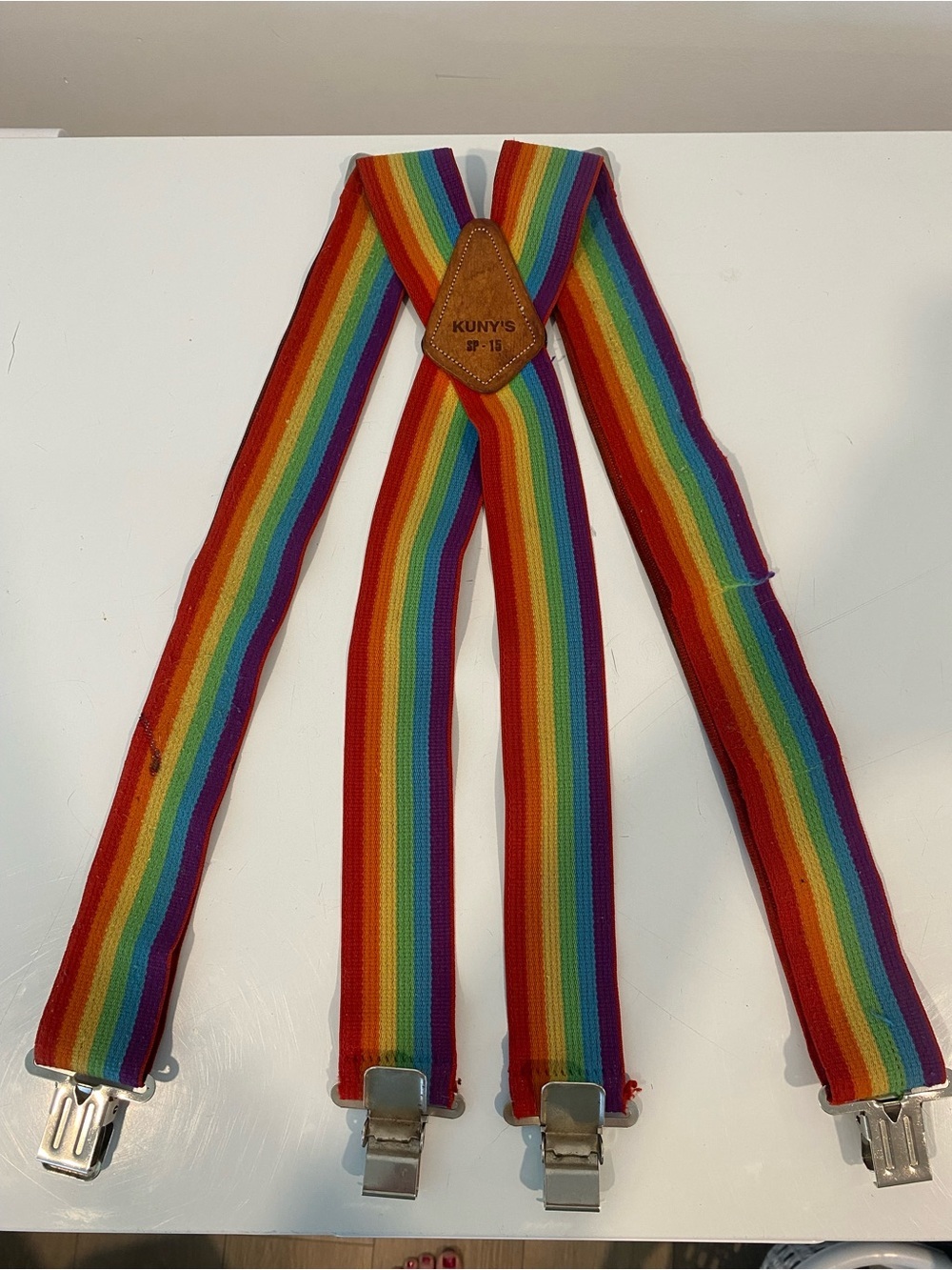 Vintage Kuny’s SP-15 Rainbow Suspenders Heavy Duty Elastic Work Retro 1970s/80s